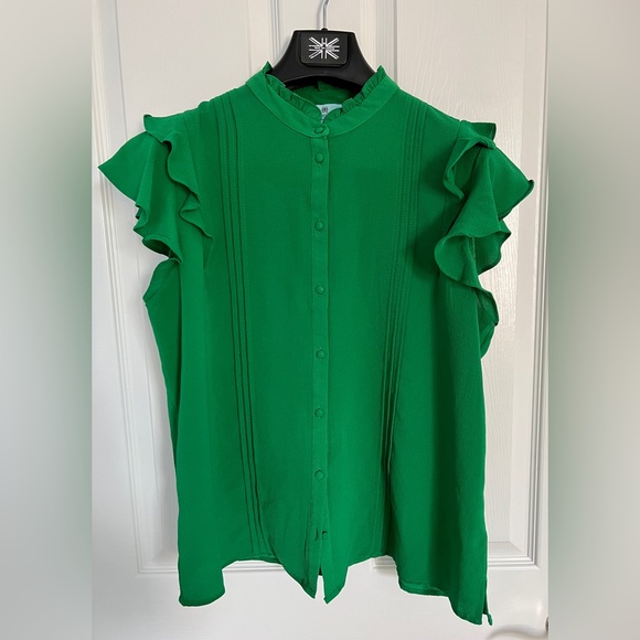 CeCe Tops - CeCe Blouse Top Size Large L Emerald Green Like New